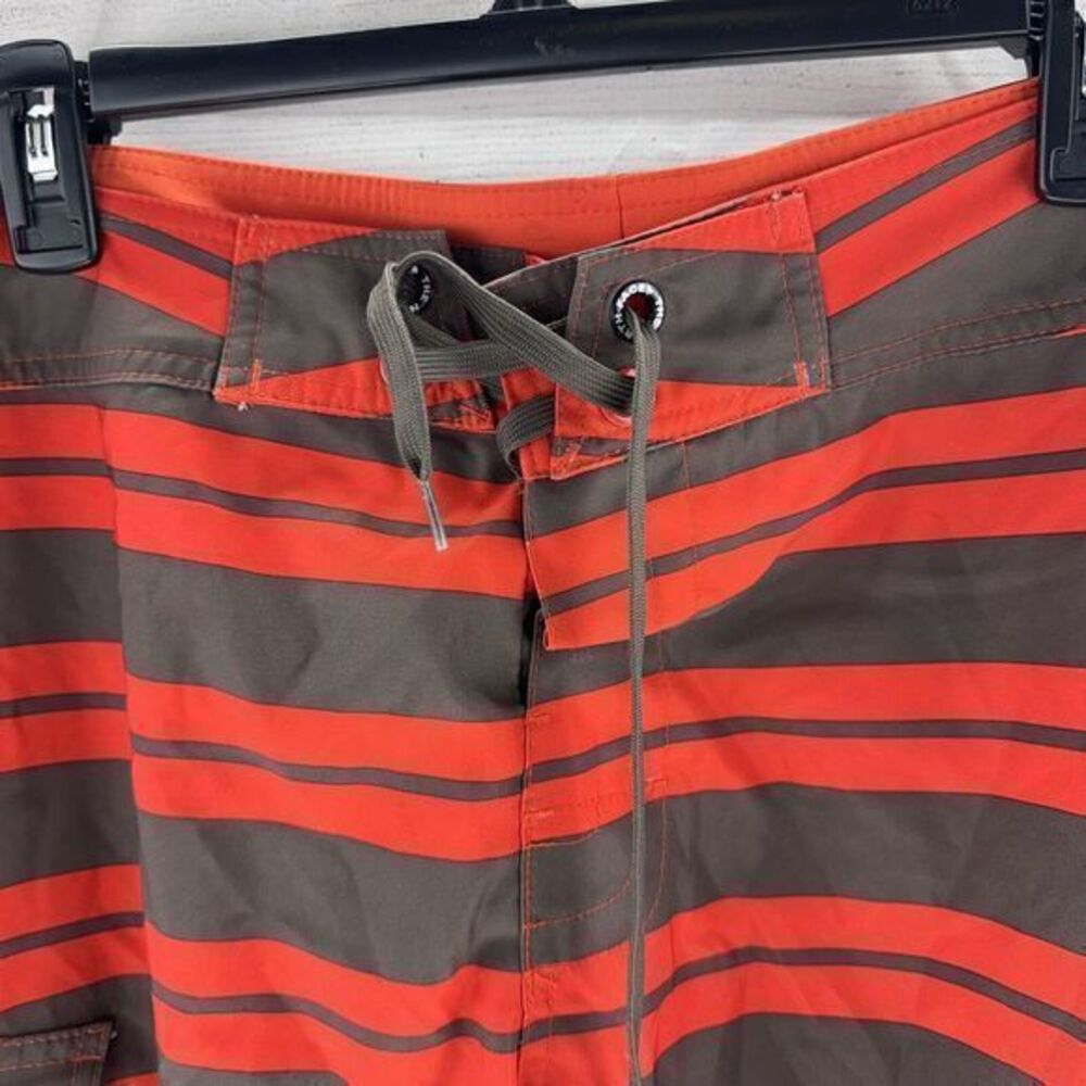 The North Face Brown and Orange Stripped Board Shorts Swim Trunks, Men’s Size 38 - Picture 2 of 8